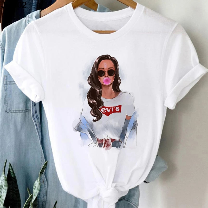 Blowing Bubble Girl Tees