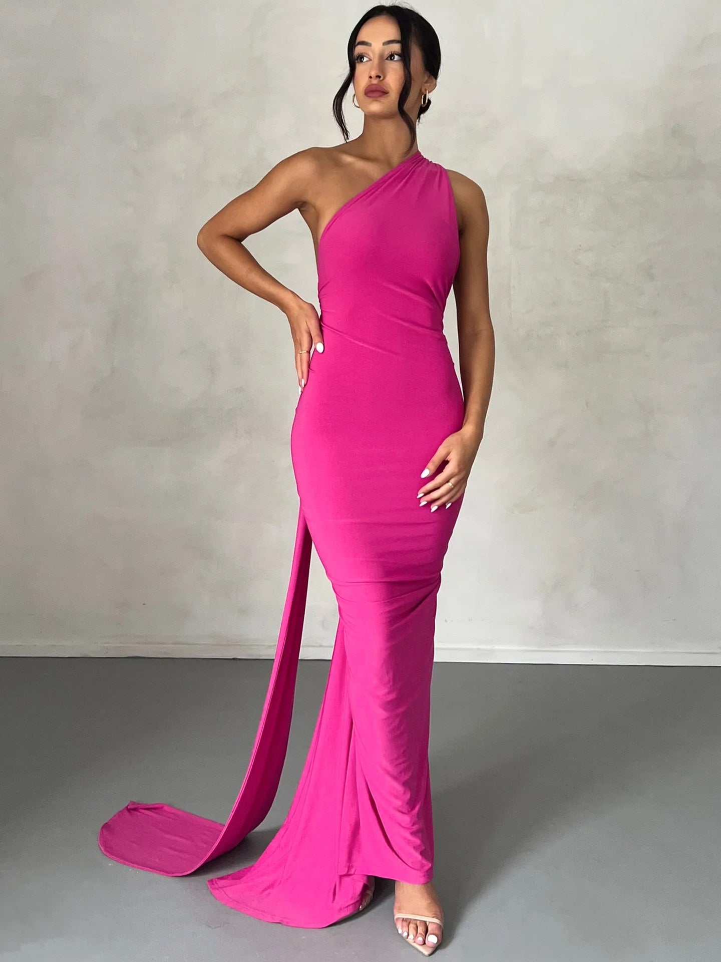 One Shoulder Backless Dress