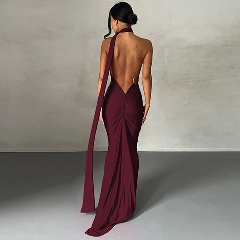 One Shoulder Backless Dress