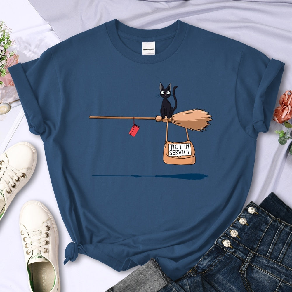 Cute Cat Not In Service T-Shirt