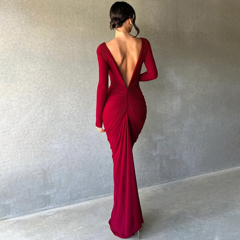 One Shoulder Backless Dress