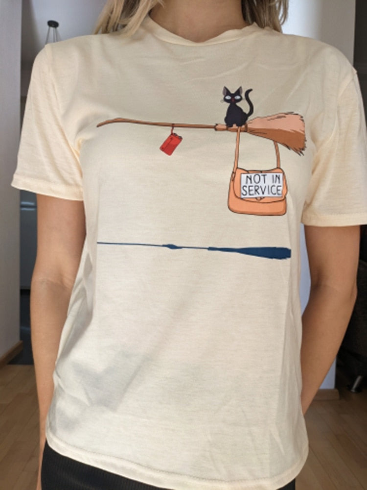 Cute Cat Not In Service T-Shirt