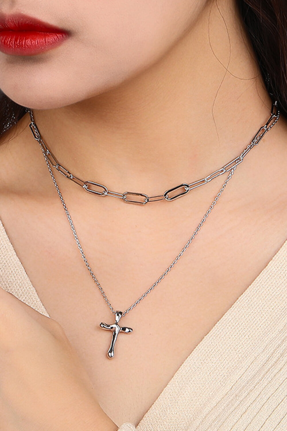 Cross Pendant Sterling Silver Necklace