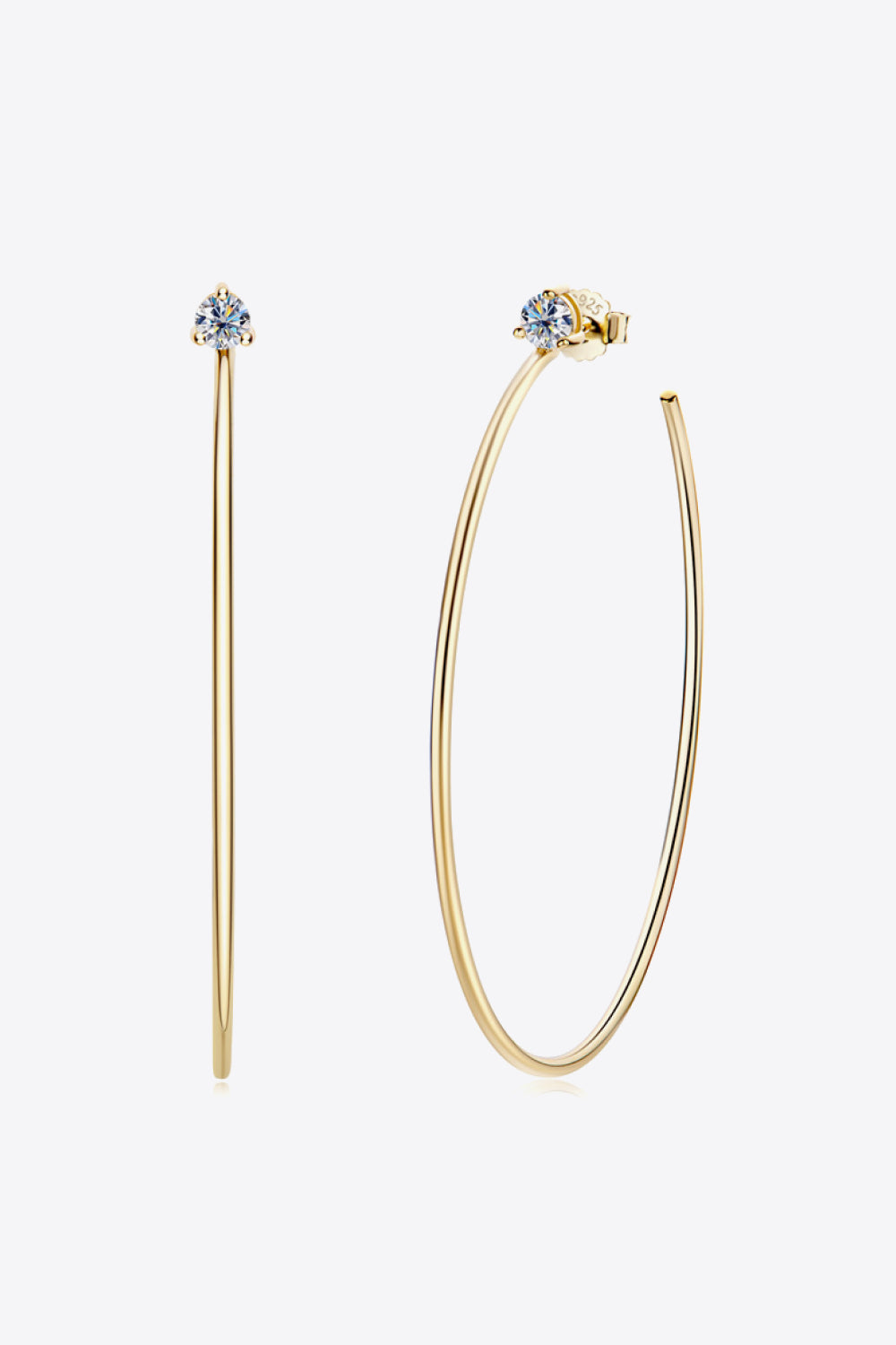 Adored Sterling Silver Moissanite Hoop Earrings