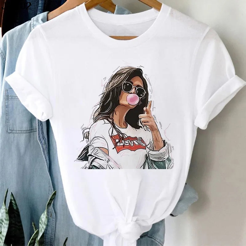 Blowing Bubble Girl Tees