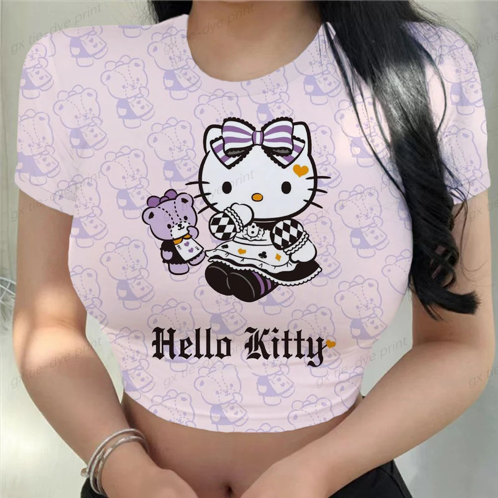 Hello Kitty  Cropped Tees