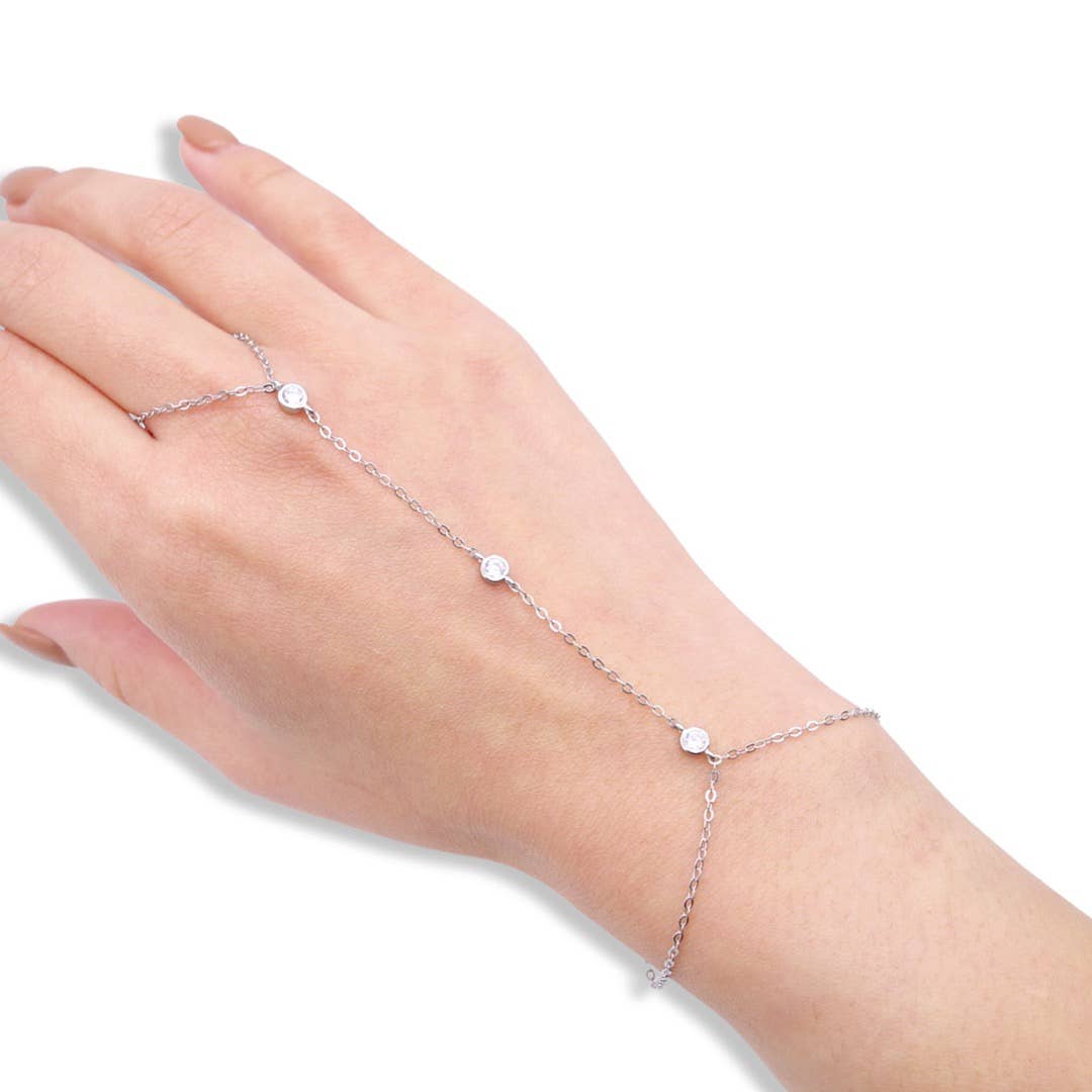 CZ Diamond Hand Chain Bracelet