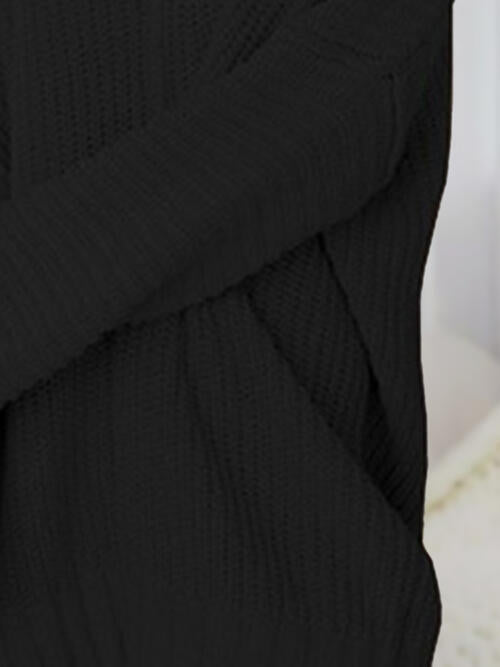 V-Neck Long Sleeve Mini Sweater Dress