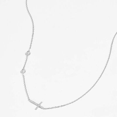Zircon 925 Sterling Silver Cross Necklace