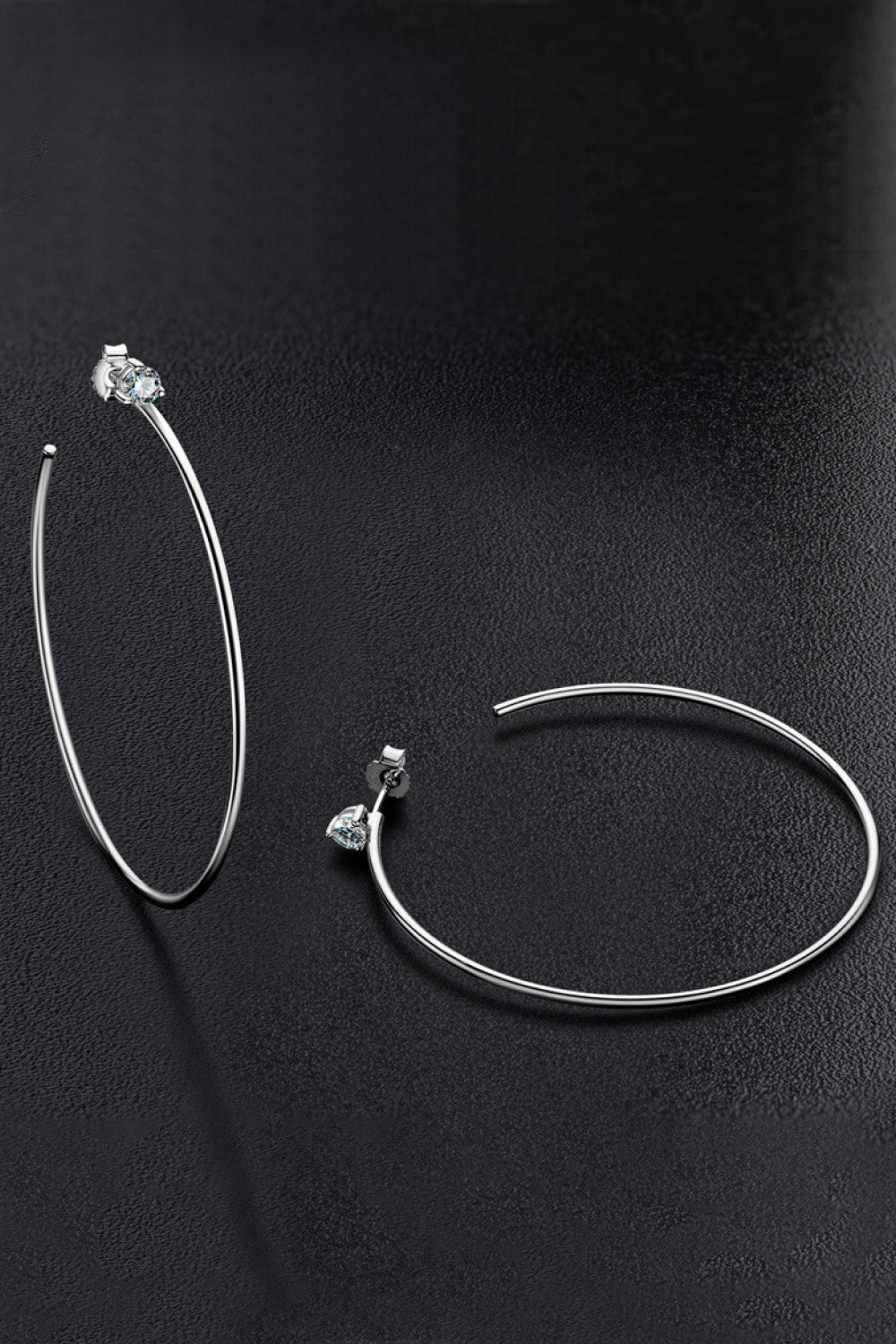 Adored Sterling Silver Moissanite Hoop Earrings
